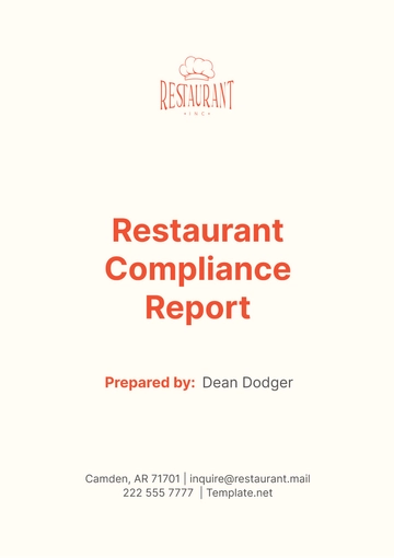 Free Restaurant Compliance Report Template to Edit Online