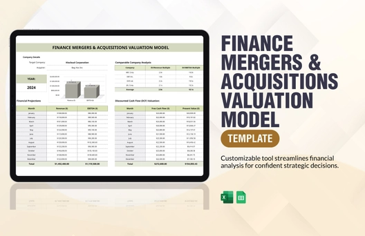 Finance Mergers & Acquisitions Valuation Model Template
