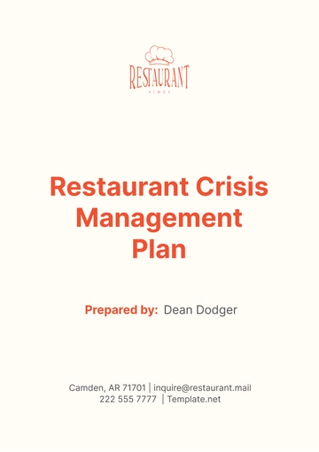 Free Restaurant Crisis Management Plan Template to Edit Online