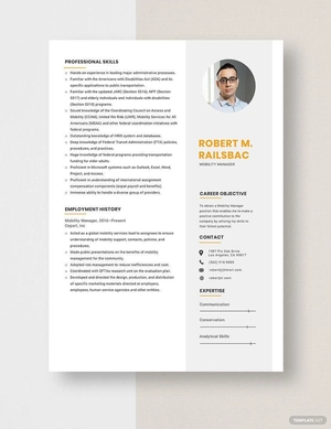 Mobility Manager Resume