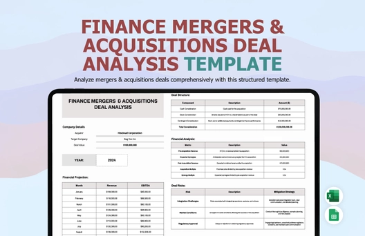 Finance Mergers & Acquisitions Deal Analysis Template