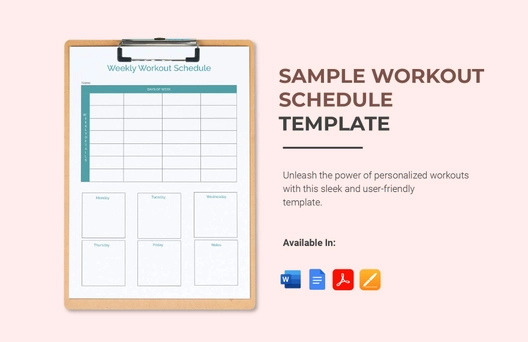 Sample Workout Schedule Template