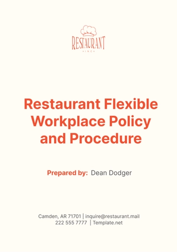 Free Restaurant Flexible Workplace Policy and Procedure Template to Edit Online
