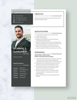 Model Maker Resume