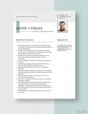 Financial Services Manager Resume