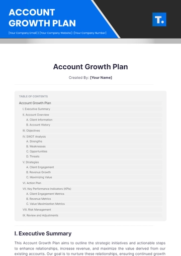 Free Account Growth Plan Template to Edit Online Free Account Growth Plan Template to Edit Online