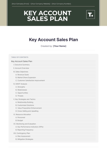 Free Key Account Sales Plan Template to Edit Online
