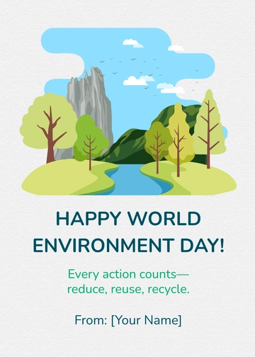 Free World Environment Day Greeting Cards Template to Edit Online