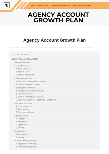 Free Agency Account Growth Plan Template to Edit Online Free Agency Account Growth Plan Template to Edit Online
