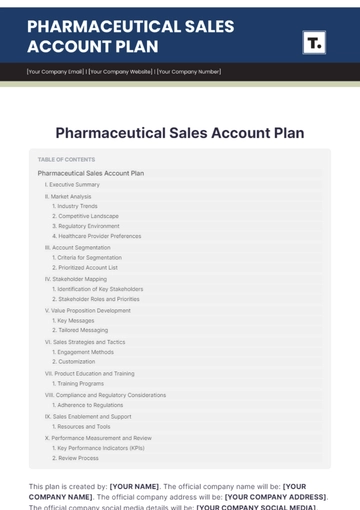 Free Pharmaceutical Sales Account Plan Template to Edit Online