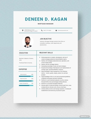Mortgage Manager Resume