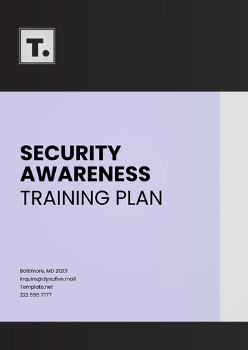 Free Security Awareness Training Plan Template to Edit Online