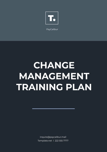 Free Change Management Training Plan Template to Edit Online