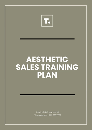 Free Aesthetic Sales Training Plan Template to Edit Online
