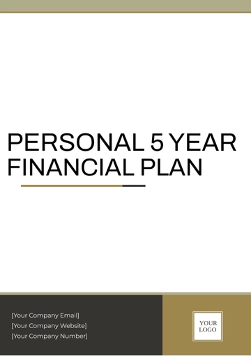 Free Personal 5 Year Financial Plan Template to Edit Online