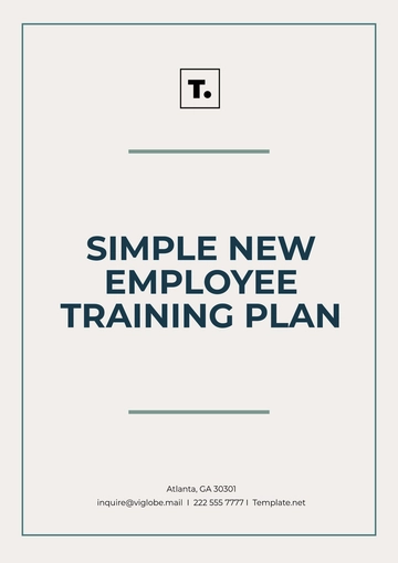 Free Simple New Employee Training Plan Template to Edit Online