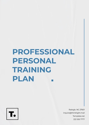 Free Professional Personal Training Plan Template to Edit Online