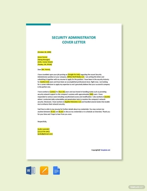 Security Administrator Cover Letter