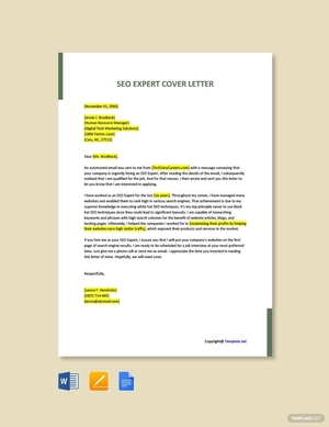 SEO Expert Cover Letter