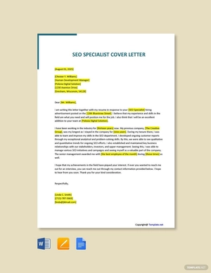 SEO Specialist Cover Letter