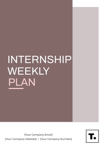 Free Internship Weekly Plan Template to Edit Online