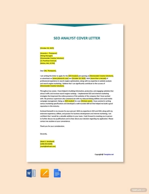 SEO Analyst Cover Letter