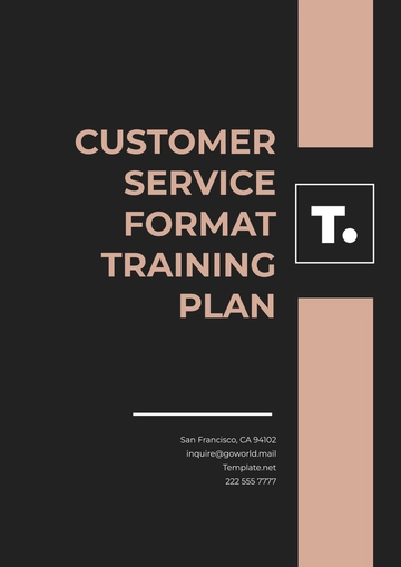 Free Customer Service Format Training Plan Template to Edit Online