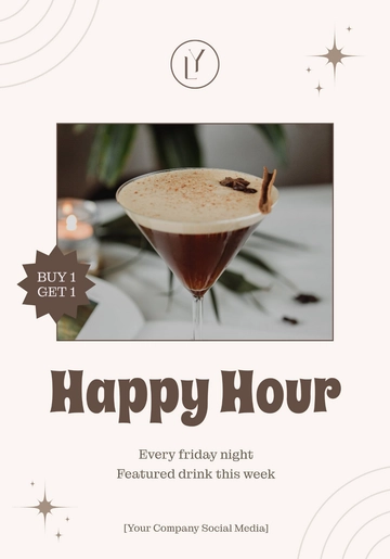 Free Happy Hour Digital Flyer Template to Edit Online