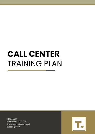 Free Call Center Training Plan Template to Edit Online