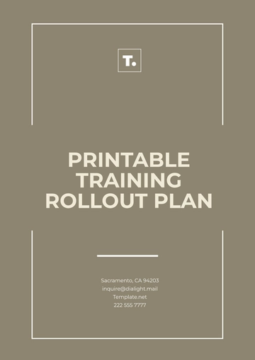 Free Printable Training Rollout Plan Template to Edit Online