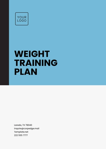 Free Weight Training Plan Template to Edit Online