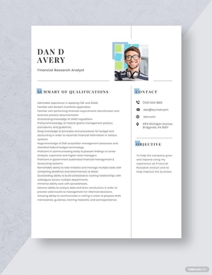 Financial Research Analyst Resume