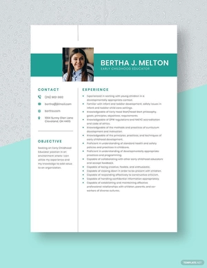 Early Childhood Educator Resume