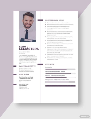 Early Childhood Specialist Resume