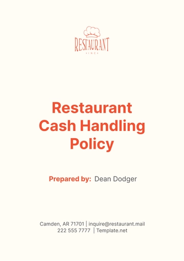 Free Restaurant Cash Handling Policy Template to Edit Online