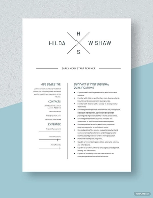 Early Head Start Teacher Resume