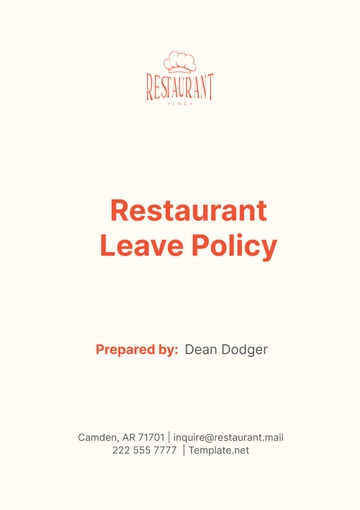 Free Restaurant Leave Policy Template to Edit Online