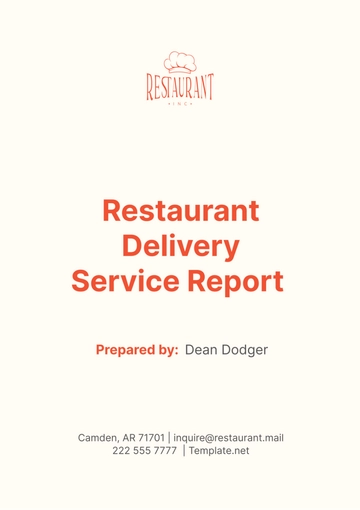 Free Restaurant Delivery Service Report Template to Edit Online