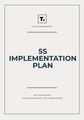 Free 5S Implementation Plan Template to Edit Online