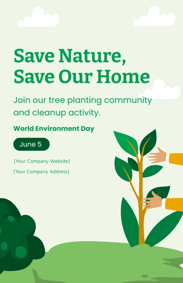 Free World Environment Day Save Nature Poster Template to Edit Online