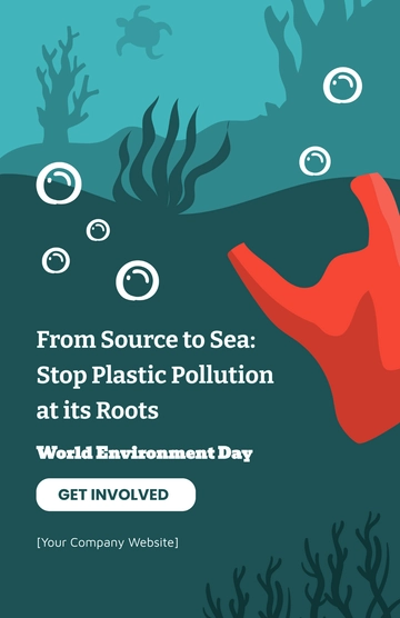 Free World Environment Day Plastic Pollution Poster Template to Edit Online