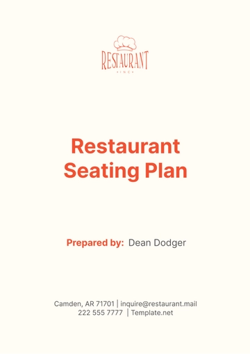 Free Restaurant Seating Plan Template to Edit Online