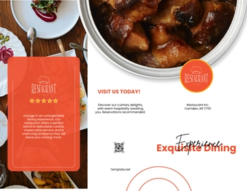 Free Restaurant Advertising Brochure Template to Edit Online