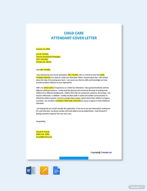 Child Care Attendant Cover Letter
