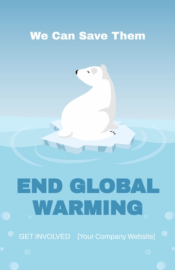 Free Global Warming Polar Bear Poster Template to Edit Online