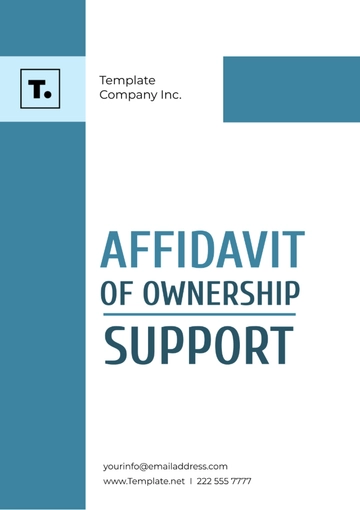 Free Affidavit Of Ownership Support Template to Edit Online
