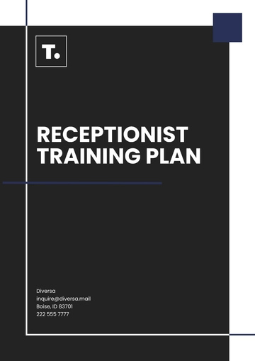 Free Receptionist Training Plan Template to Edit Online