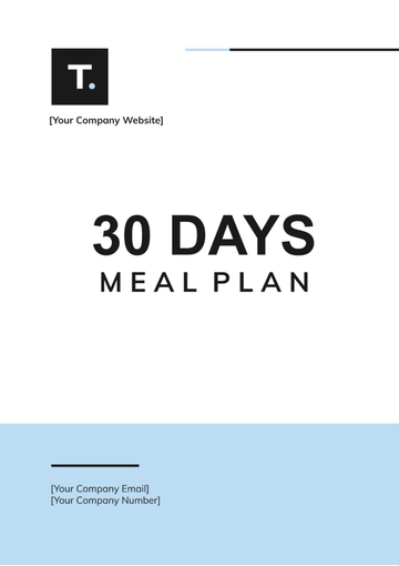 Free 30 Day Meal Plan Template to Edit Online