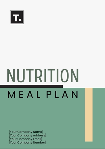 Free Nutrition Meal Plan Template to Edit Online