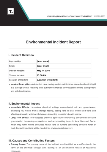Free Environmental Incident Report Template to Edit Online